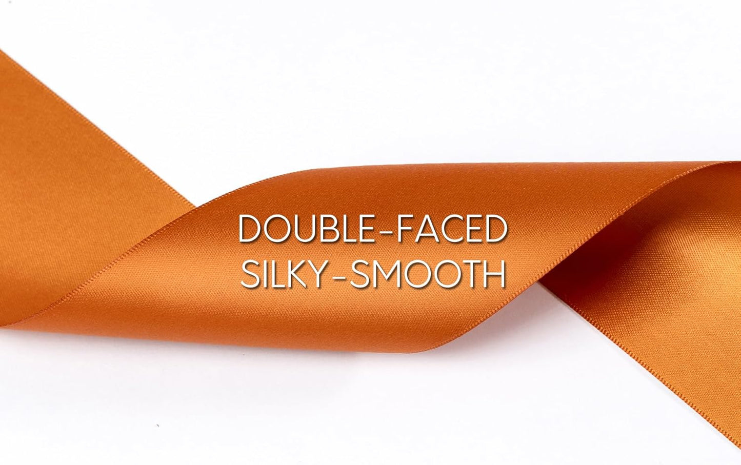 Copper Satin Ribbon 2.5 Inch Double-Faced Polyester Ribbons 25 Yards for Bows Crafts Gift Wrapping Christmas Flower Bouquet Fall Wedding