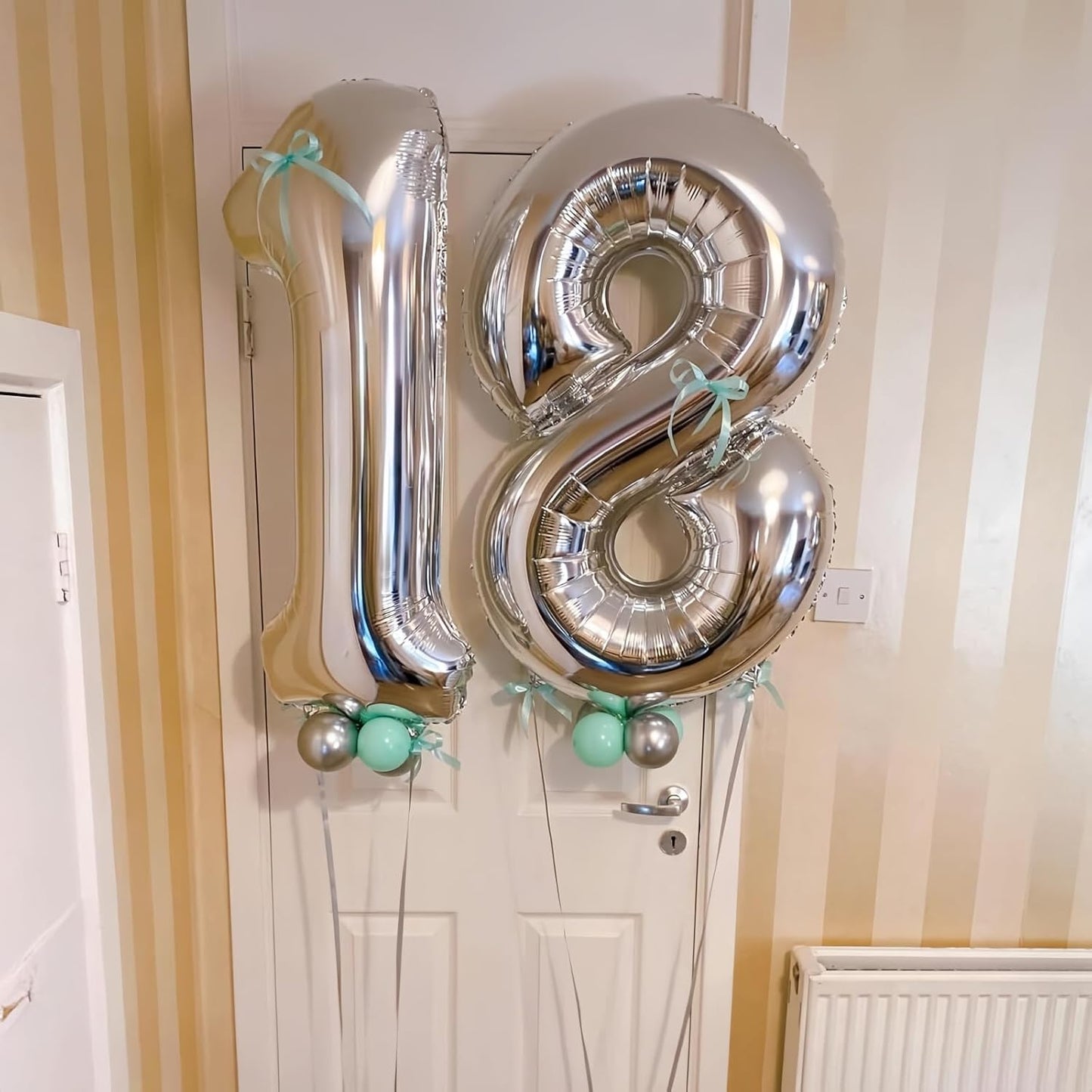 Silver 3 Balloon,40 Inch Number 3 Balloon,3 Birthday Balloon Decorations,Helium Silver 3 Balloon Number for Birthday Party Decorations