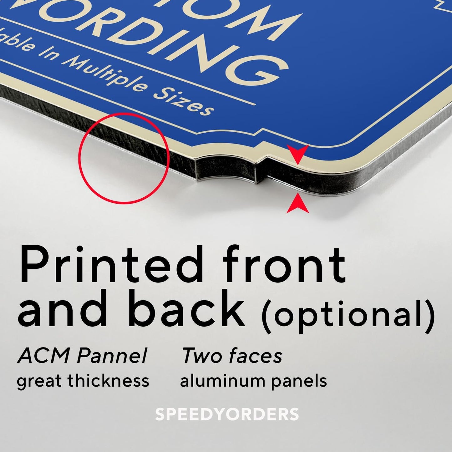 Custom Decorative Outdoor Metal Sign - Personalized Aluminum Driveway Sign, Waterproof, Made in USA - Design 2 Blue Steel 12x8 In