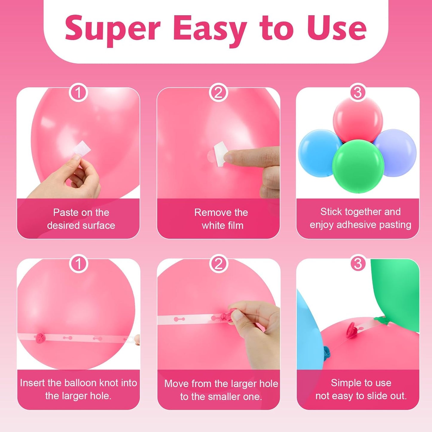 Bezente Balloon Arch Strip Kit, 98.4ft Balloon Tape Strips and 600pcs Glue Point Dot Stickers for Garland Wedding Birthday Baby Shower Party Decorations