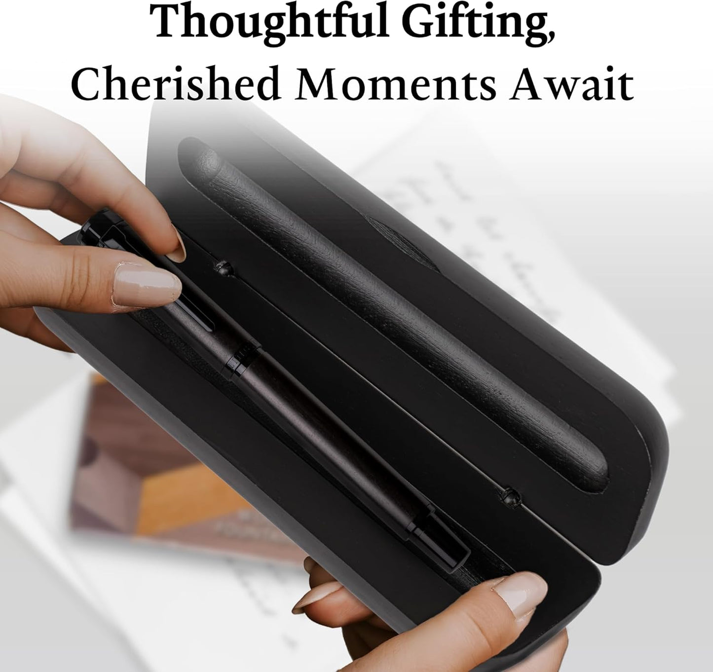 Ellington Pens Elegant Wood Fountain Pen Set – Includes Wooden Pen Box, Ink Converter, 6 Ink Cartridges, and Gift Box – Writing, Calligraphy