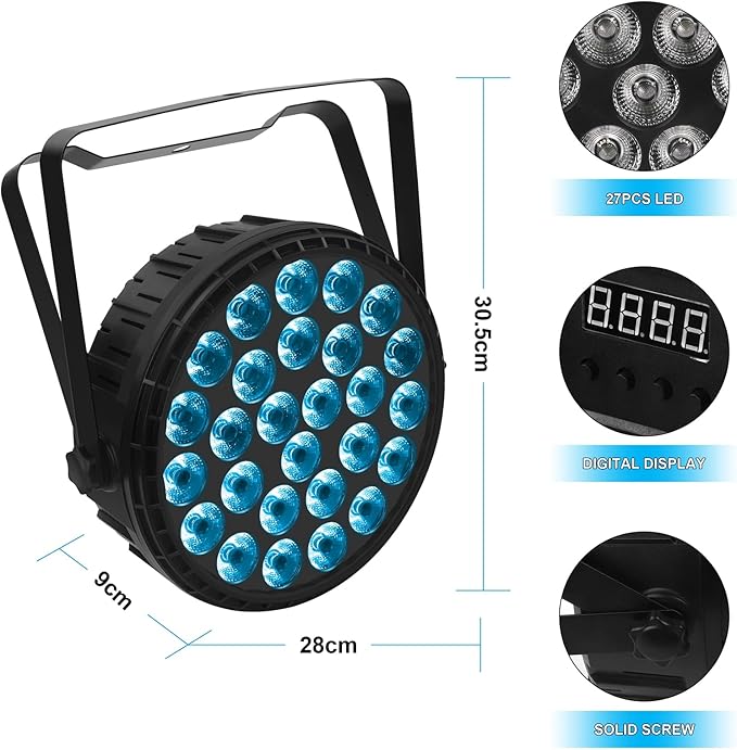 LED Stage Light RGBW 160W Led Par Lights Remote & DMX Controlled Sound Activated Auto Play 8/4 Channel Uplights for Events DJ Wedding Halloween Birthday Party Live Show
