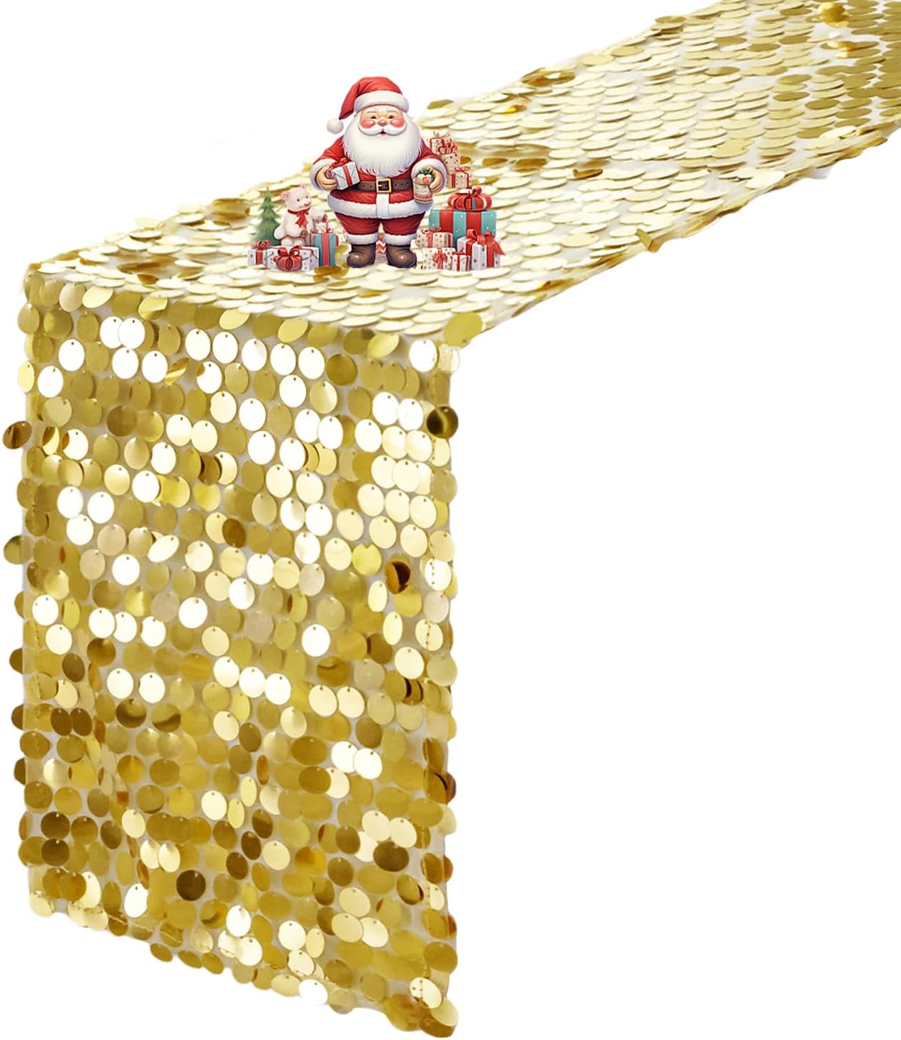 VHH Sequin Table Runner 12 x 108 inches Gold Table Runner, Glitter Runner for Party Wedding Birthday, Party Spring Easter Rustic, Birthday Supplies Decorations (1 Pack).