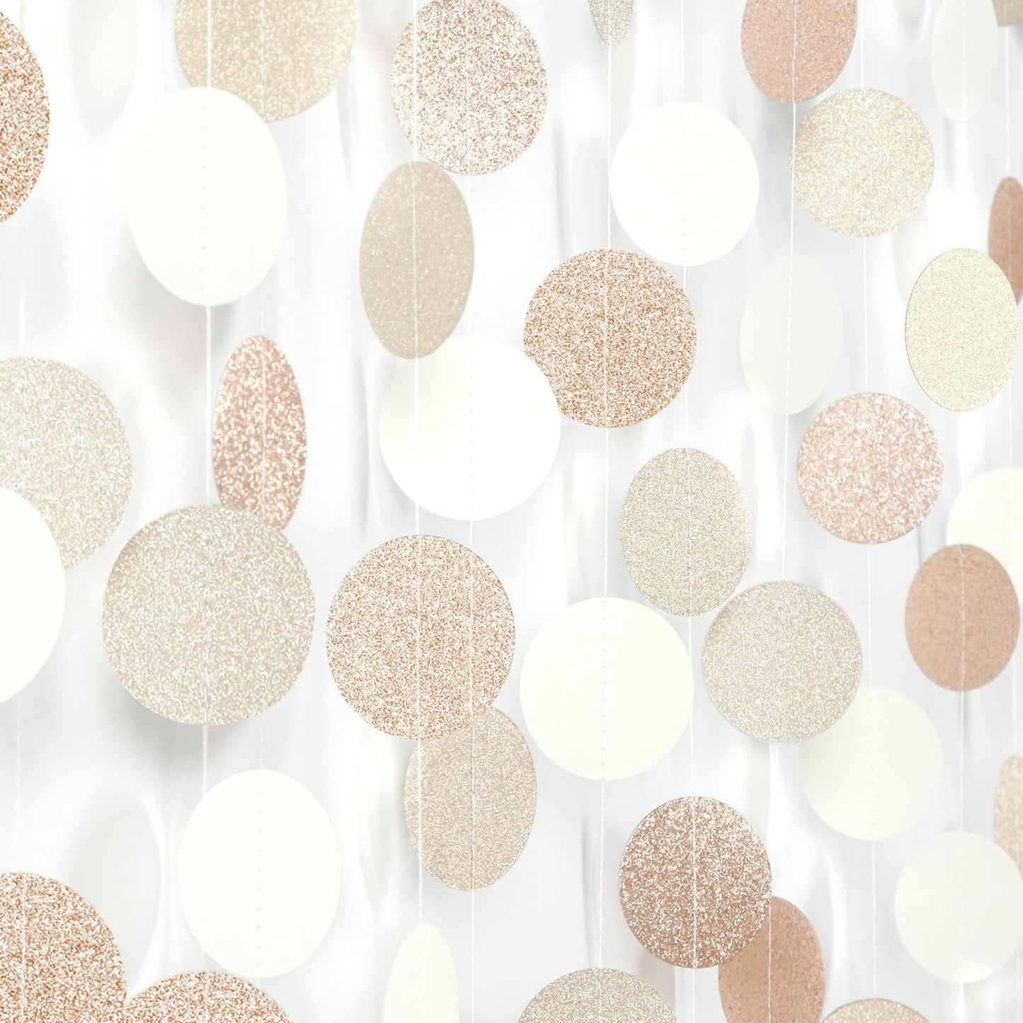 Boho Champagne-Gold Party-Decorations Streamers-Garland - 52ft Fall Rustic Birthday Hanging Paper Banner,Autumn Baby Bridal Showe Neutral Wedding Bachelorette Decor Hugfond