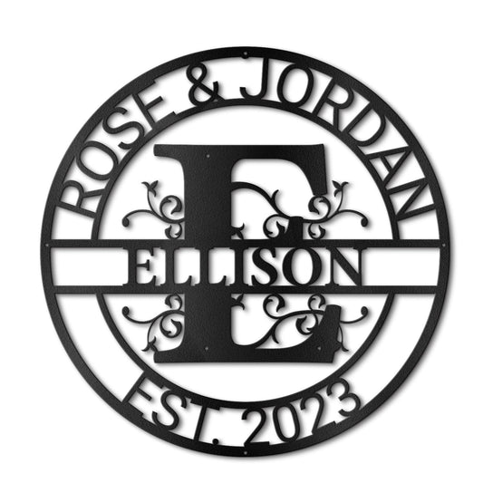 Custom Metal Wall Art Split Letter Monogram Metal Wall Art Last Name Sign Family Name Sign Personalized Wedding Gift Fire Pit Outdoor Decor Cabin