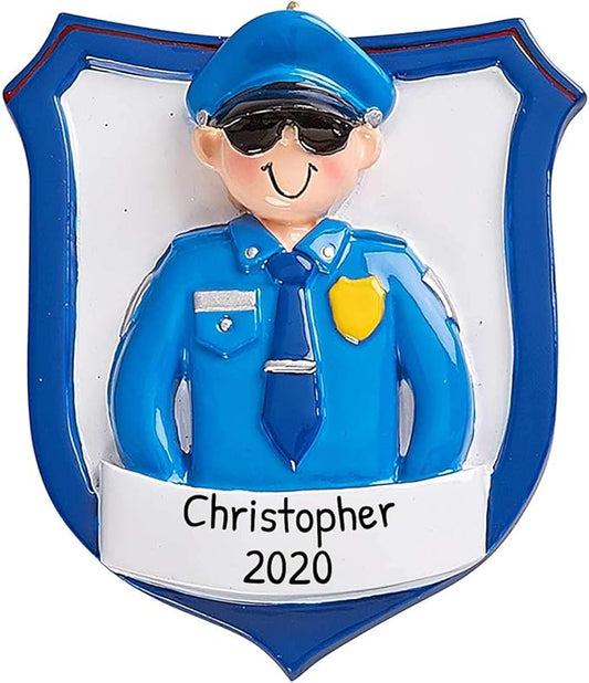 Personalized Police Christmas Ornament 2025 - The Police Ornaments for Christmas Tree Policeman Appreciation Gifts for Coworkers Best Friend Ornament Thank You Gifts Coworker Ornaments by Elves