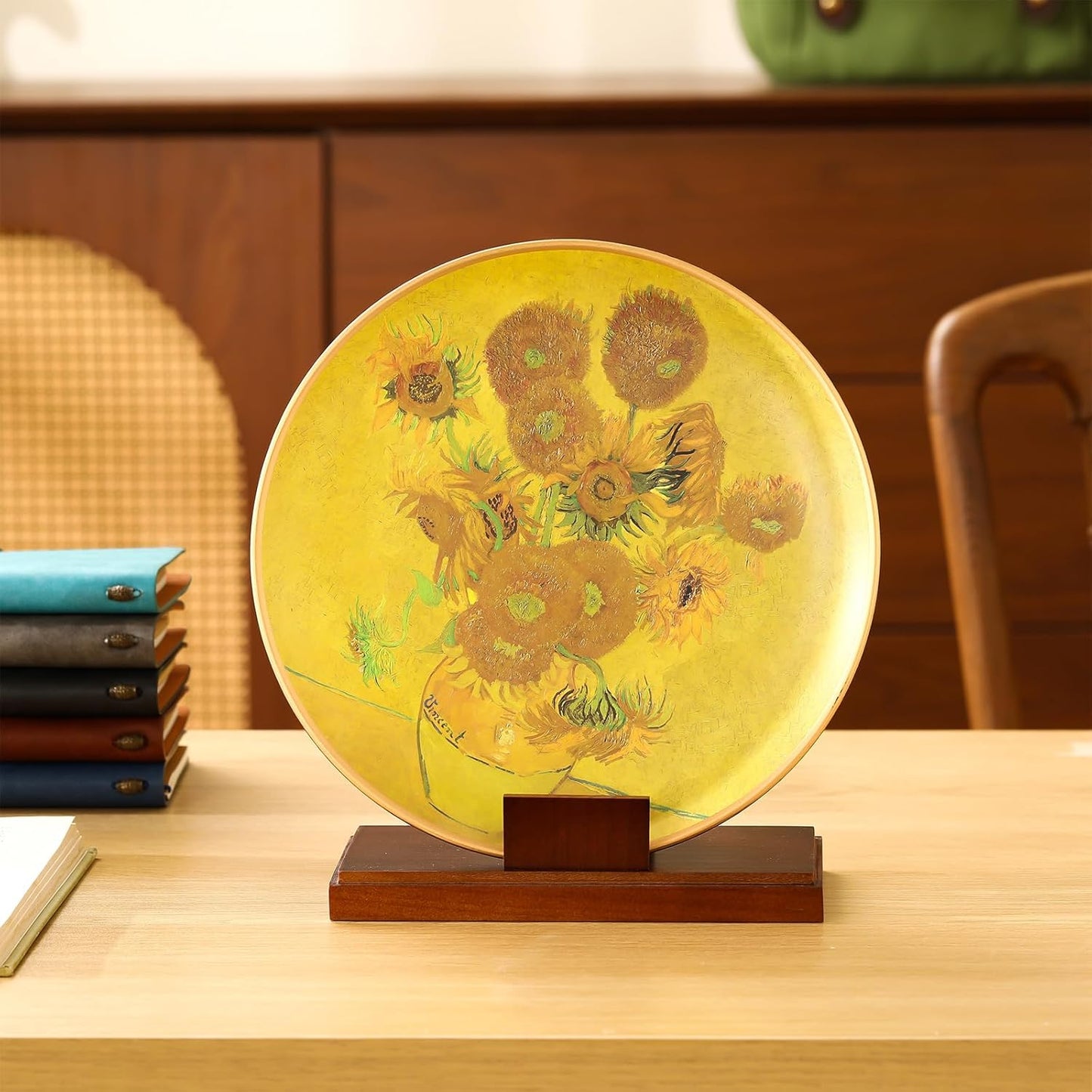 Weysat 6 Inch Wooden Stand for Display Plate Postcard Picture Book Display Stand with Square Block Base Picture Frame Easel for Home Office Decorative