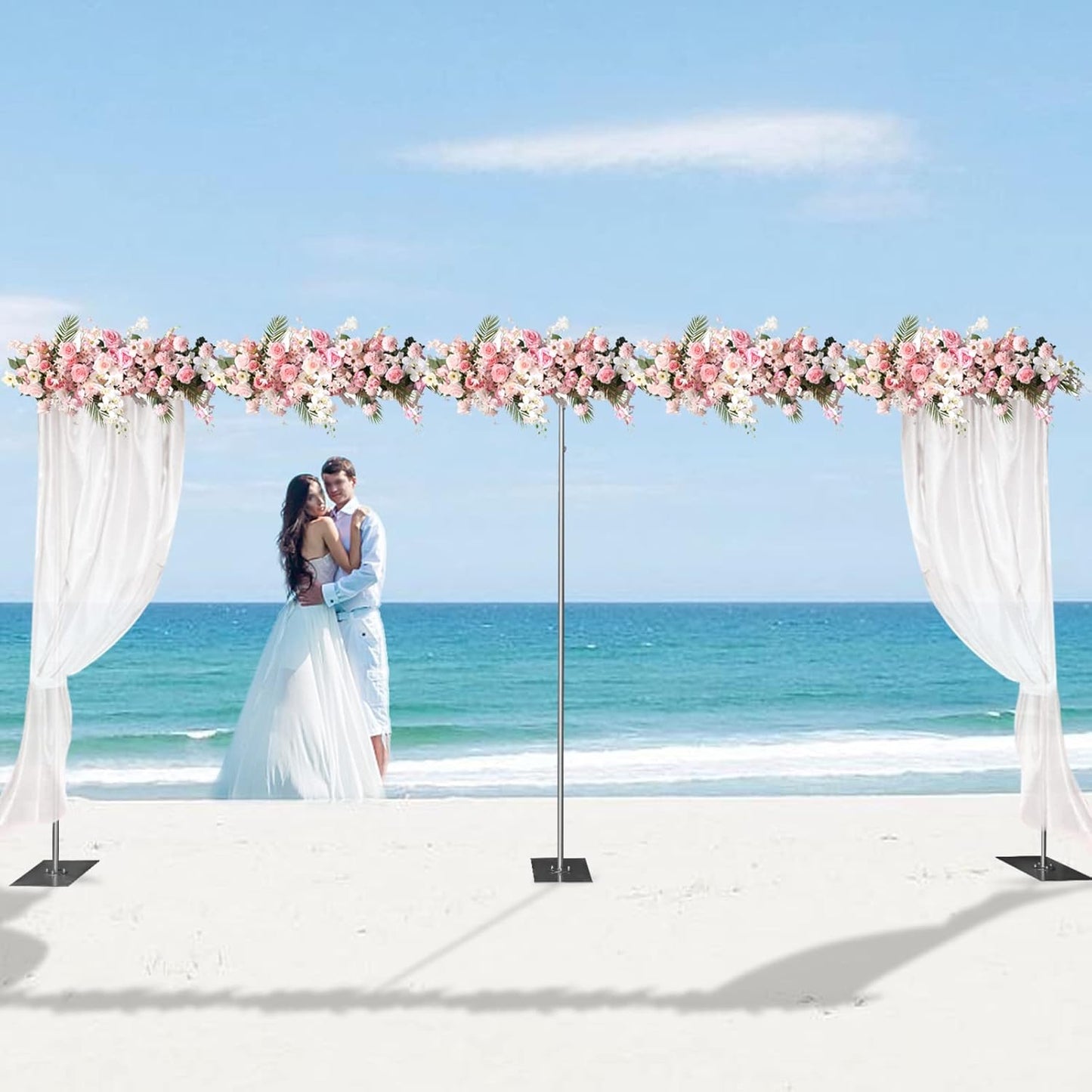 20ft x 10ft Adjustable Telescopic Heavy Duty Portable Pipe and Drape Backdrop Stand Photography Background Party Event Wedding Decoration Exhibition Trade Show Photo Studio Support Equipment