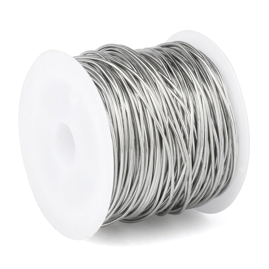 164FT Jewelry Wire 22 Gauge Tarnish-Resistant Copper Beading Wires Roll Bulk for DIY Crafts Jewelry Making, Silver Wire