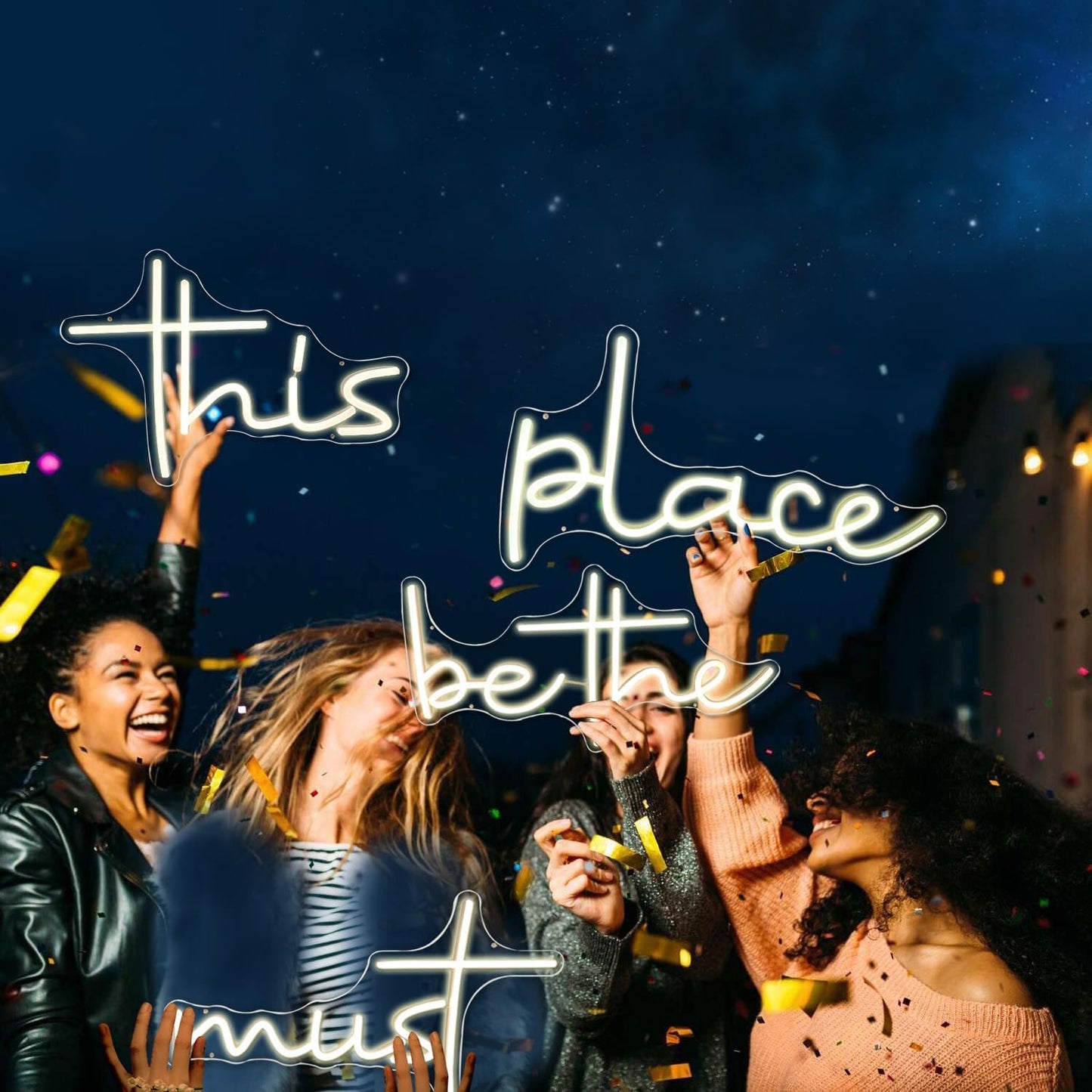 This Must Be The Place Neon Sign 80.5" x 14.3" Light for Home Bedroom Cafe Bar Hanging Wall Decor Sign Anniversaries Wedding Birthday Backdrop （Super Large Style）