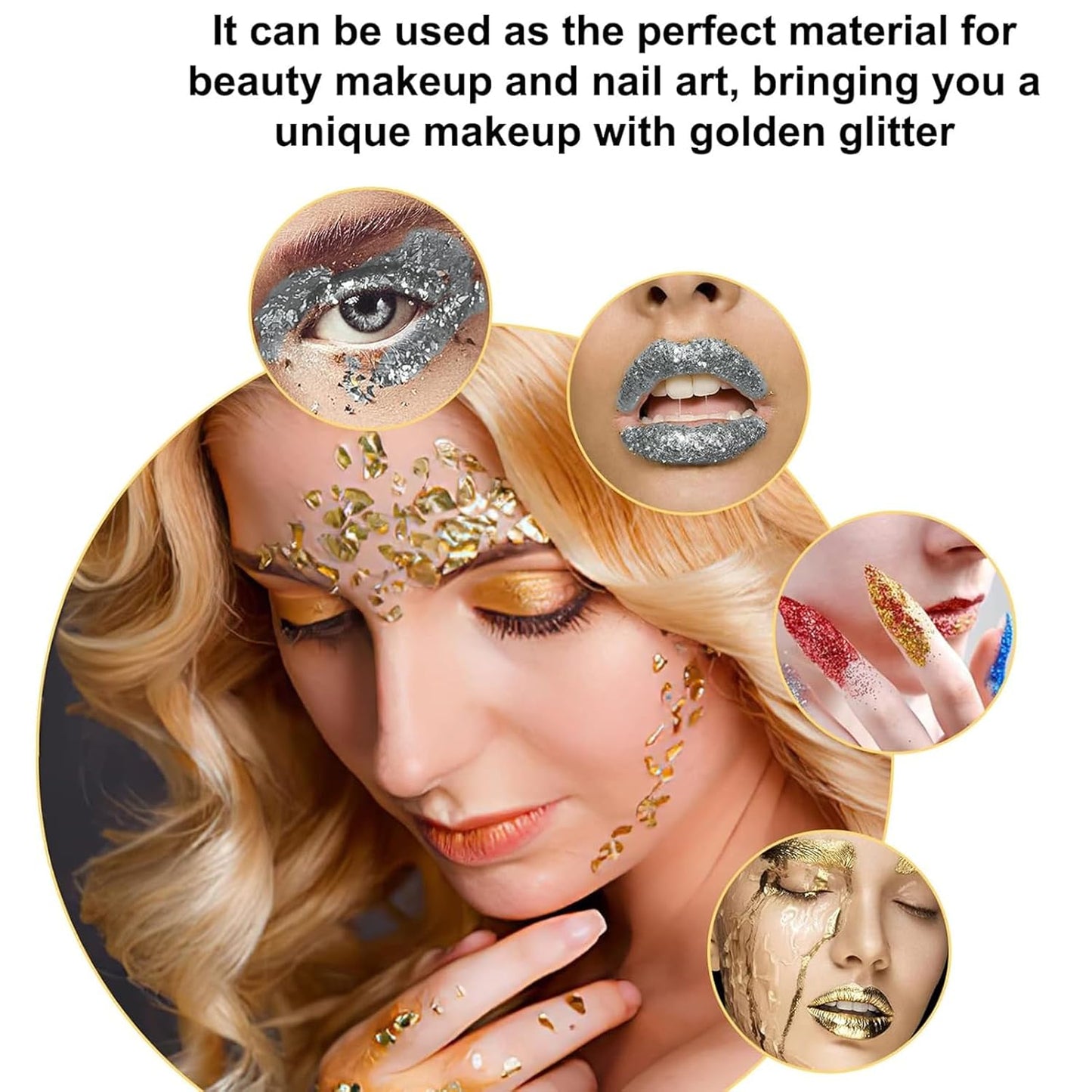 Edible Gold Leaf, Gold Leaf Cake Decoration Gold Flakes Food Gold Foil Decoration Baking Gold Foil Decor Chocolates Decor Gold Leaf Sheets for Cooking Dessert Decoration Crafts Makeup (Gold and Silver)