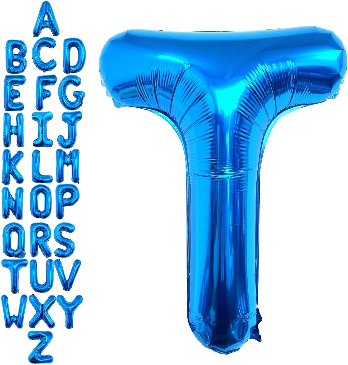 40 Inch Blue Letter T Balloons, DIY Phrase Foil Alphabet Letter T Balloons DIY Word T Banner for Birthday Anniversary Celebration Graduation Party Supplies Decoration