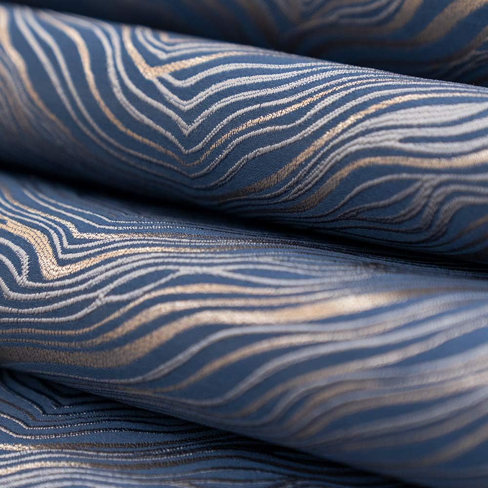 Avigers 12 x 108 Inch Decorative Luxury Abstract Striped Navy Blue Table Runners with Tassels for Home Living Room Bedroom Art Decor Wedding