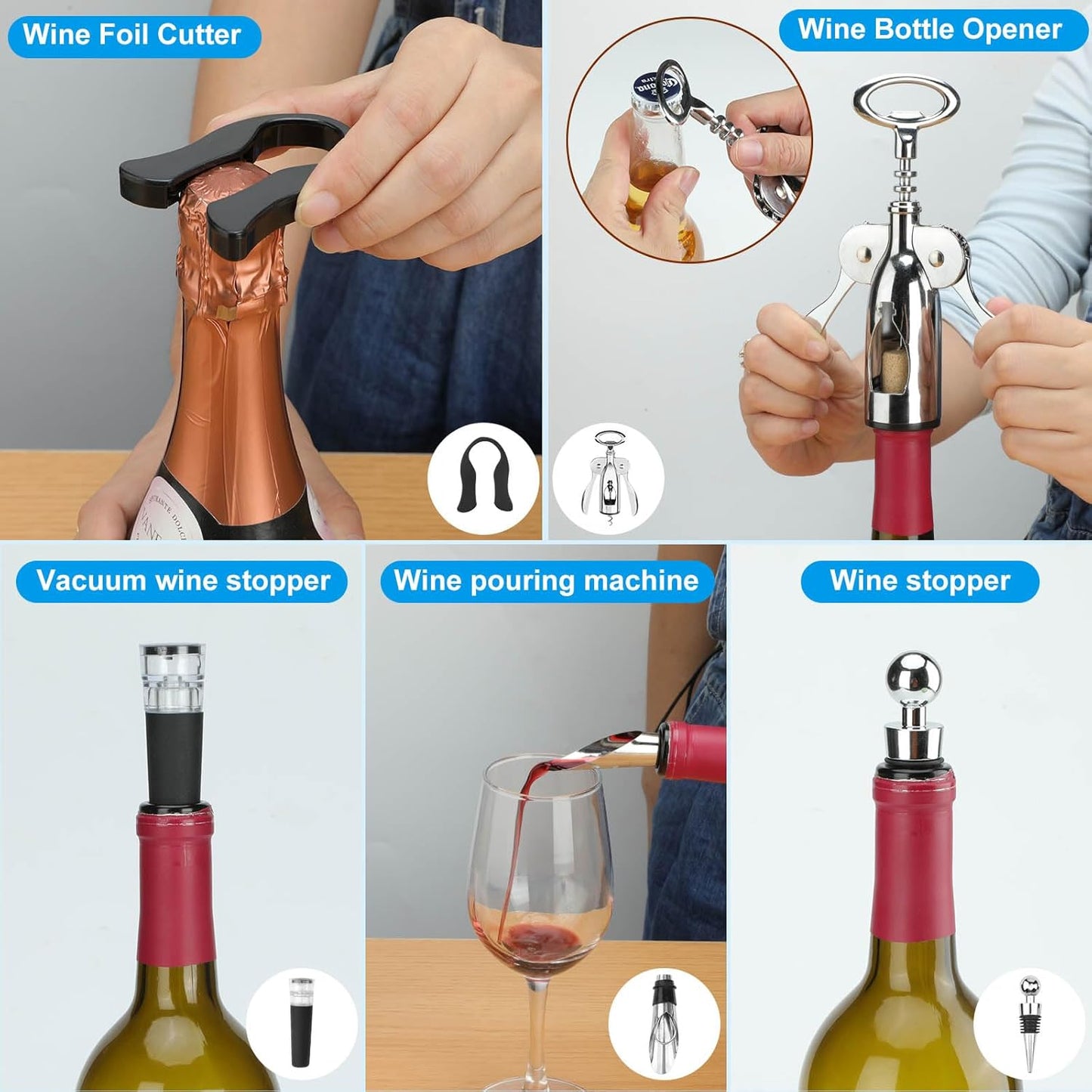 KITHELP 2 PCS Ice Buckets for Parties, 5.5L Ice Bucket with Scoops and Metal Wine Bottle Opener, Mimosa Bar Supplies Beverage Tub for Champagne, Beer, Cocktail