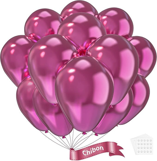 Pink Metallic Chrome Latex Balloons, 150 pcs 5 inches Round Helium Pink Metallic Chrome Balloons for Birthday Baby Shower Wedding Birthday Valentine's Day Party Decorations