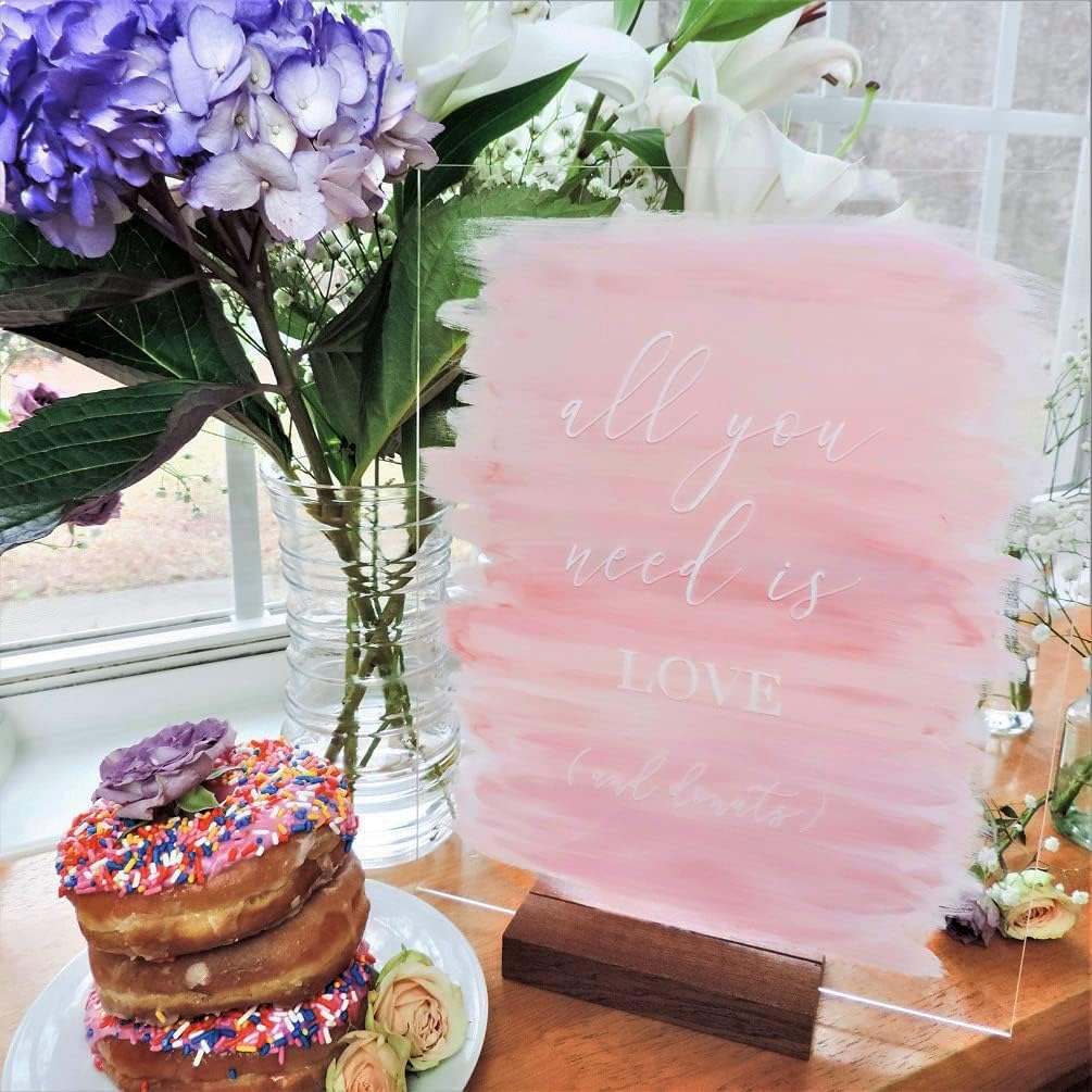 UNIQOOO 6 Pack 5.5” Wood Stands for Wedding Acrylic Sign, Extra Large Wooden Sign Holder for 1/8 Thick Plexiglass Sheets Up to 16”| Perfect for Table Numbers, Menu Display, Retail Sign, Restaurant