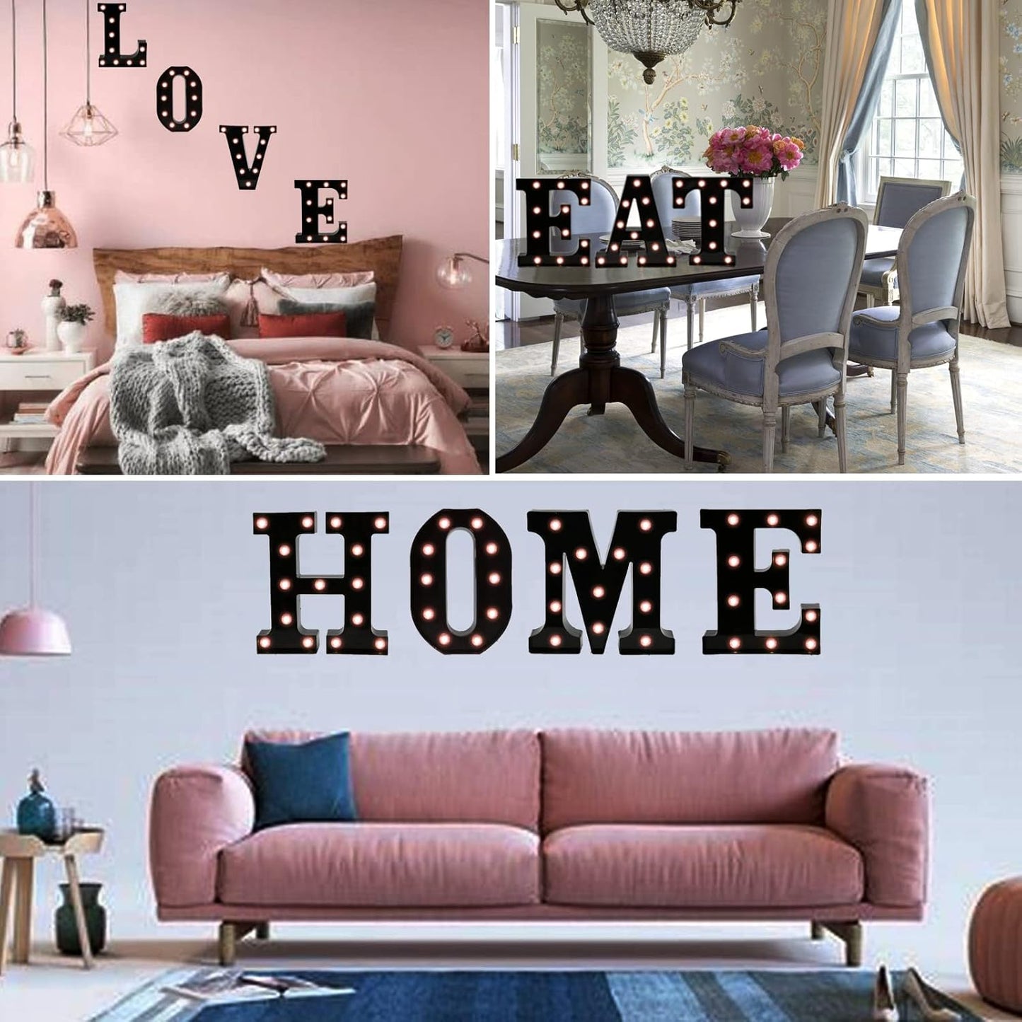 OYCBUZO Light Up Black Alphabet Marquee Letters Sign LED Marquee Number Lights Sign for Night Light Home Bar Christmas Lamp Birthday Party Wedding Decoration I