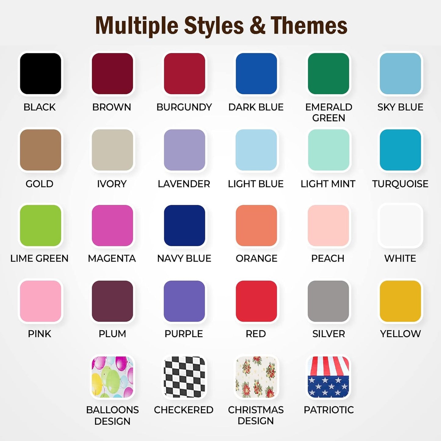 Party Solids 12 Pack Premium Quality Balloon Design Plastic Tablecloth - 54 Inches by 108 inches of Fabulous Rectangle Birthday Tablecloth with Balloon Design for 8 Foot Party Table…