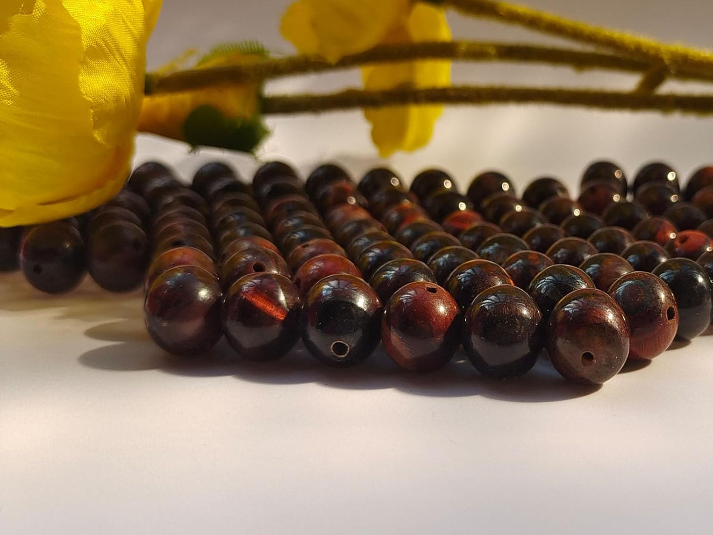 Stone Beads 10mm 60pcs Red Tiger Eye Beads Round Loose Gemstones Beads for Bracelet Necklace Jewelry Making (10mm, 61015 Red Tiger Eye)