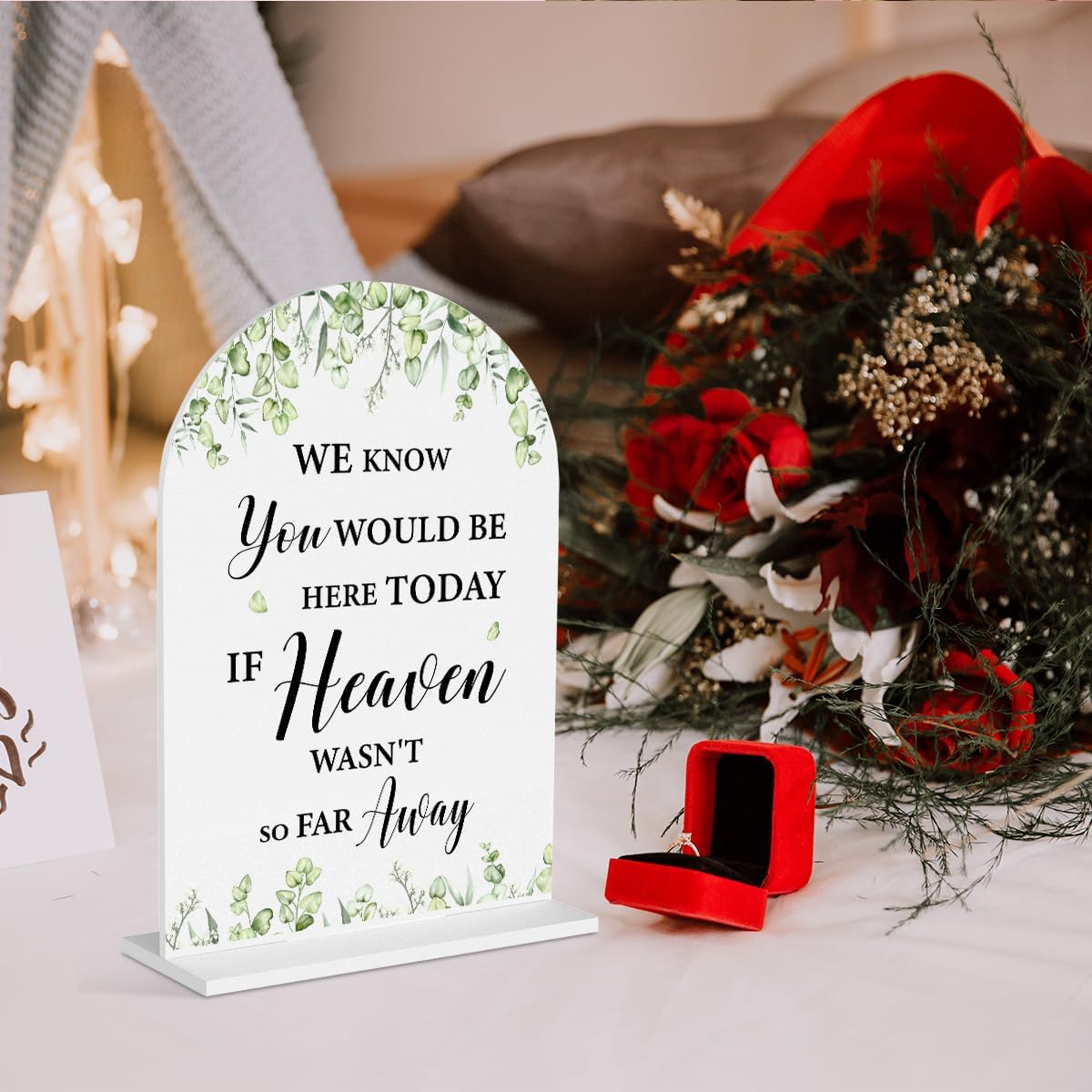 Wedding Memorial Sign We Know You Would Be Here Today If Heaven White Acrylic Table Sign for Marriage Parties Anniversaries Reception Cafe Hotel Party Bar Business Event