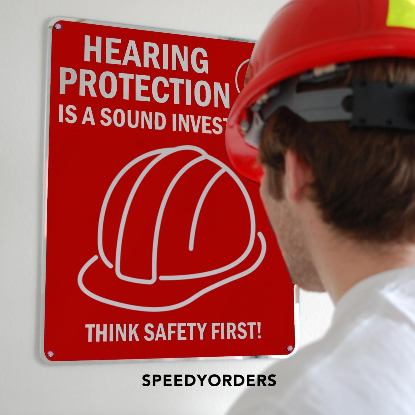 Custom Metal Signs, Personalized Aluminum, Outdoor Business Sign - Waterproof, White (Red Background, 20x20 In)