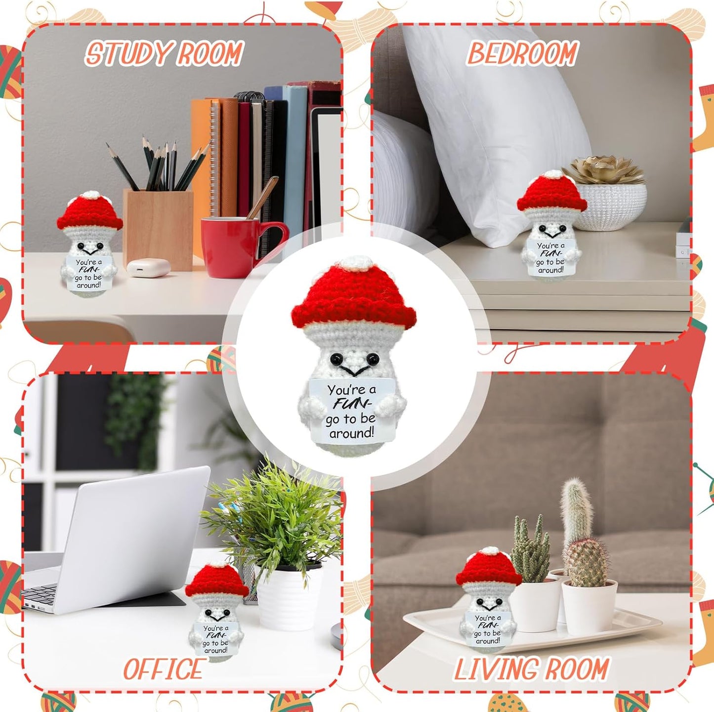 Birthday Gifts for Women Man-Emotional Cheer Support,Funny Handmade Mushroom,Unique Cute Presents for Her Him Women Men Friend Coworker Family