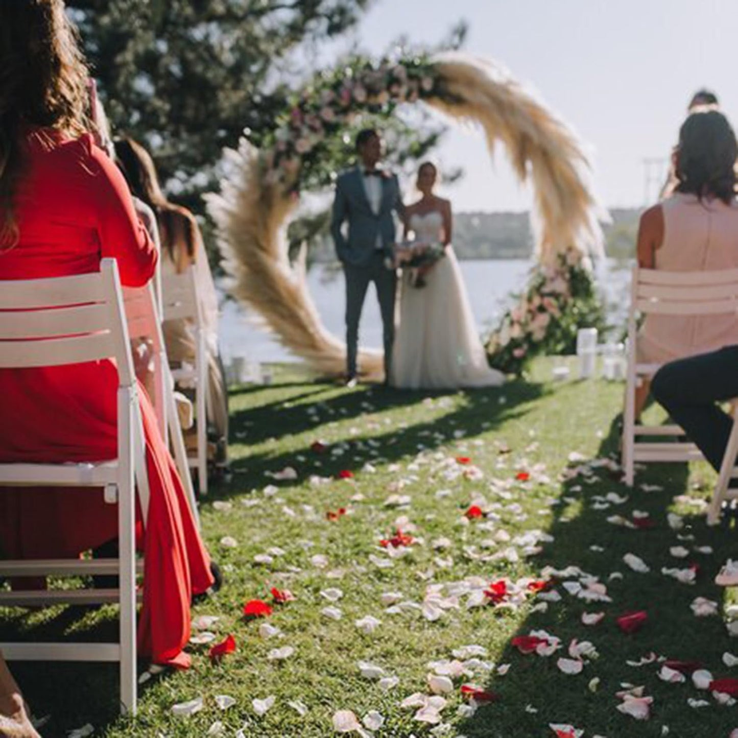 CODE FLORIST 2200 PCS Silk Rose Petals Wedding Flower Decoration (White)