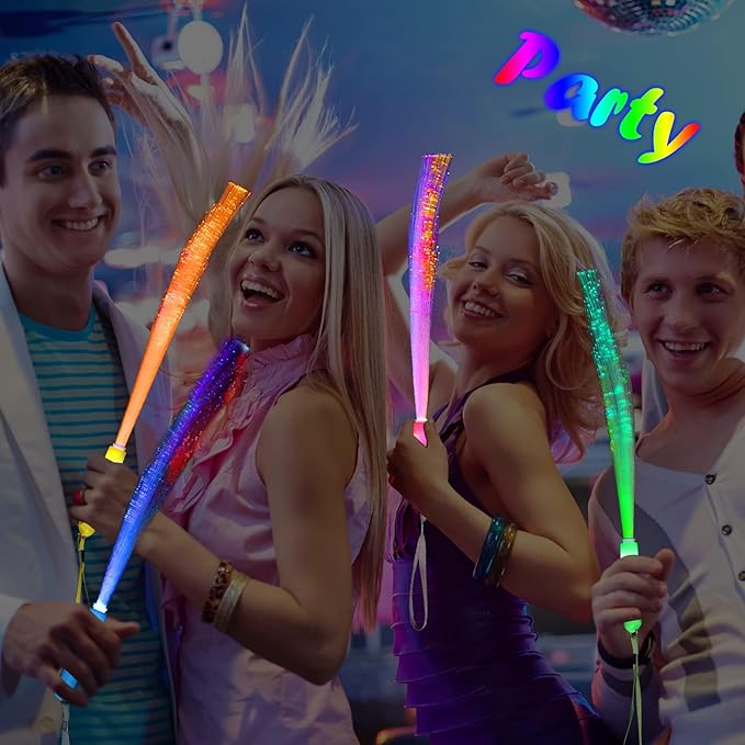 100 Pack Glow Sticks Mardi Gras Party Supplies ,3 Models Flashing Sticks, Fiber Optic Wands Light up Sticks Fit New Years Eve Wedding Birthday Christmas valentine's day