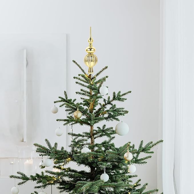 Spherical Christmas Tree Topper Plastic Xmas Tree Decoration Ornament for Festive Parties Lightweight Treetop Decor for Family Gatherings and Events