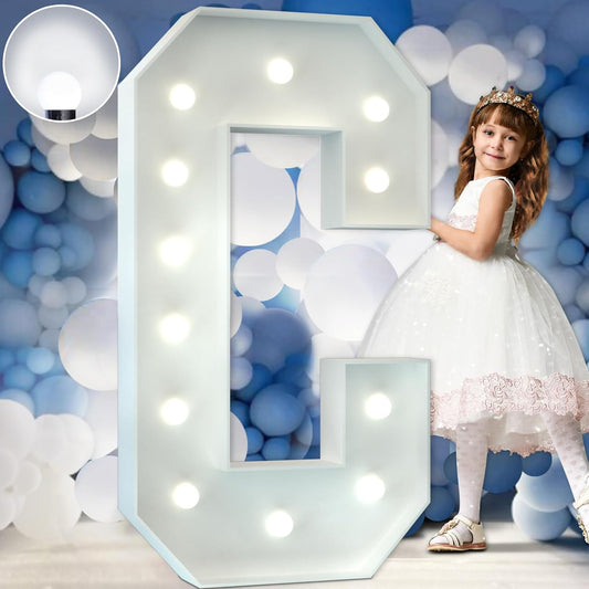 Marquee Letters 4 Feet Tall Large Light Up Letters Baby Shower Decorations Wedding Engagement Happy birthday White Party Decorations Marry Me Sign Big Cardboard Backdrop C