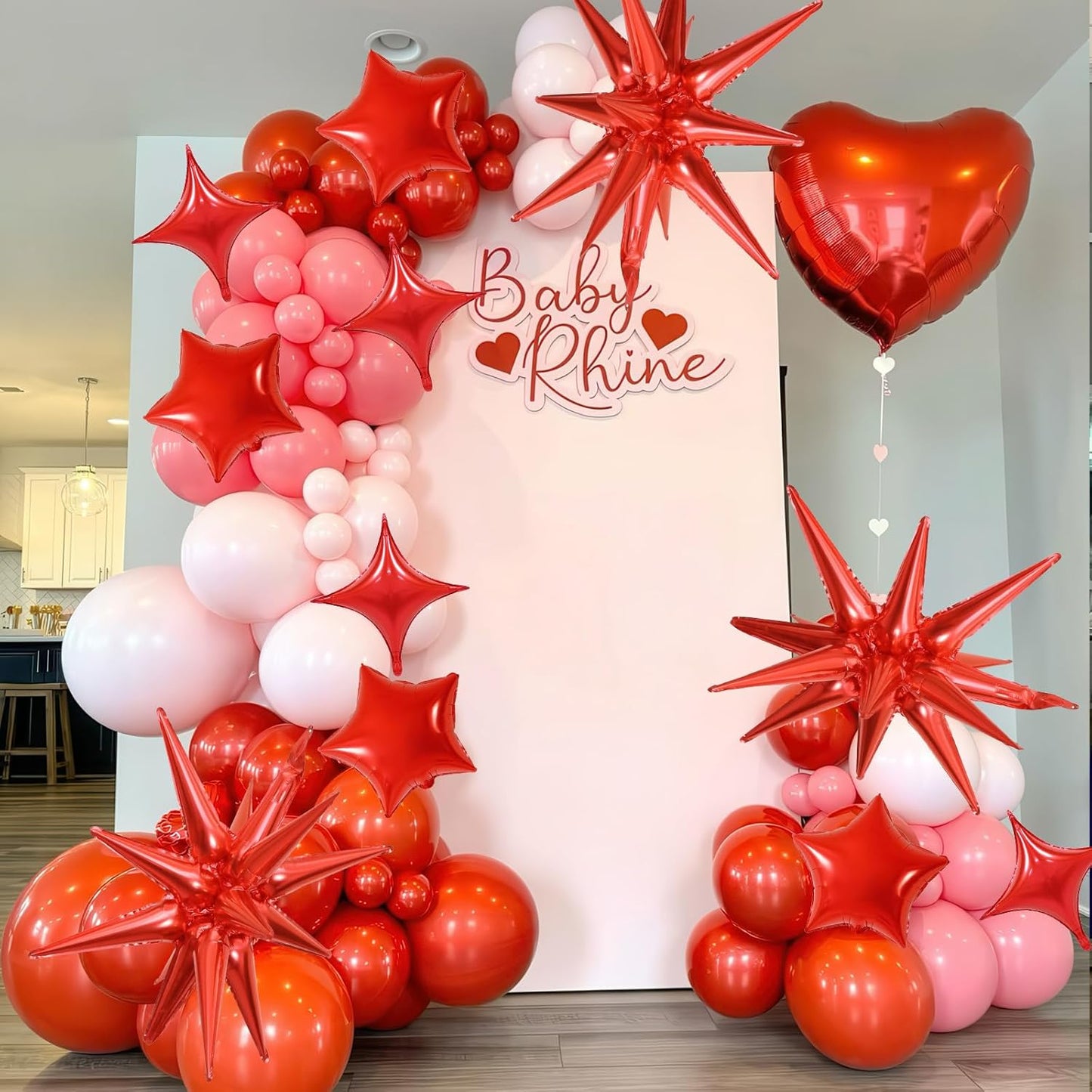 Red Star Balloons, 22in Large Star Balloons Foil 10in 4-Pointed & Red Pentagram Balloon for Valentine's Day Anniversary Wedding Bridal Shower Graduation Birthday Party Decorations