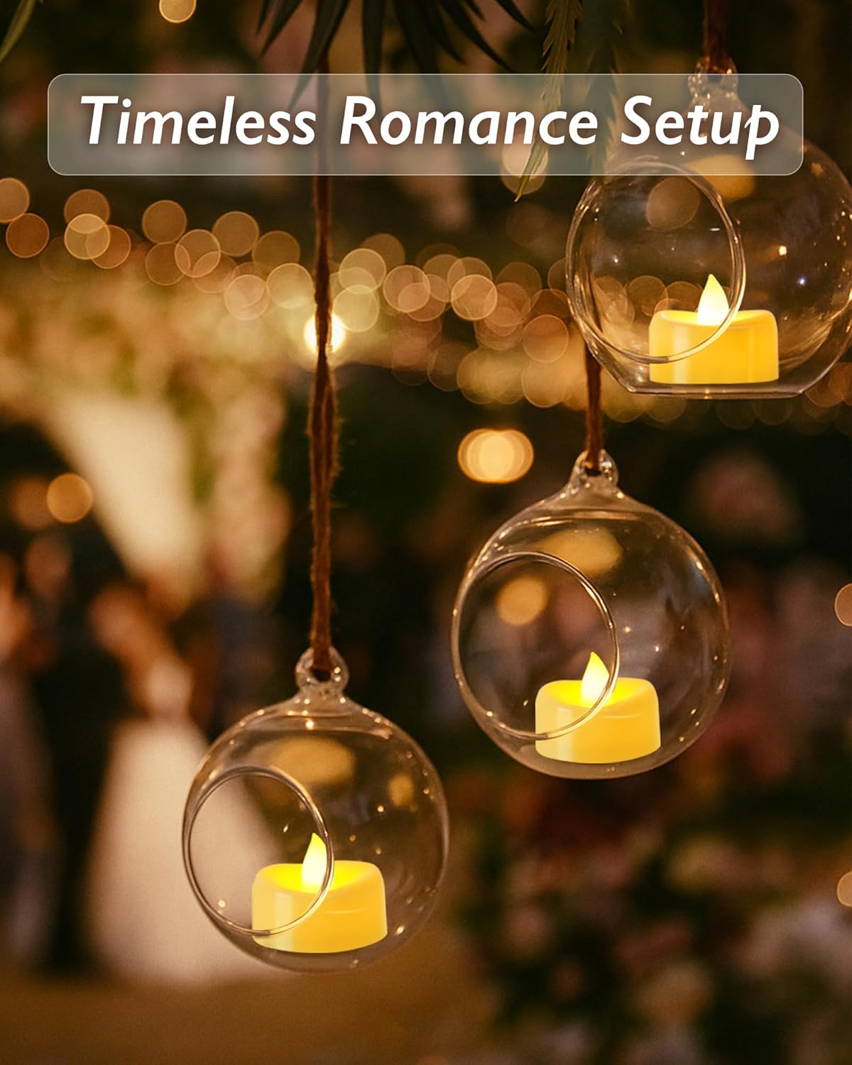 Raycare 50 Pack LED Tea Lights Battery Operated, 200+Hour Flickering Votive Candles, Realistic Fake Flameless TeaLights for Wedding Party Halloween Thanksgiving Christmas Decorations,Ivory Base