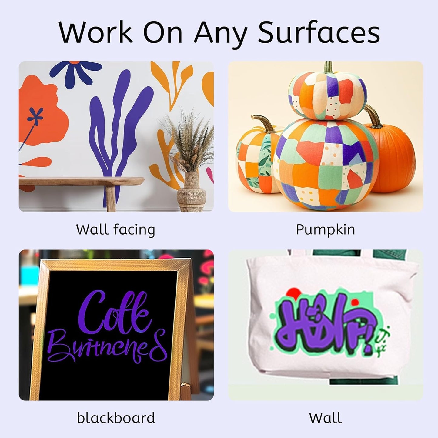 3 Pcs Purple Jumbo Permanent Markers: 15mm Wide Tip Thick Acrylic Paint Pen Large Calligraphy Marker for Rock Painting, Poster, Sign, Canvas, Glass, Wood, Ceramic