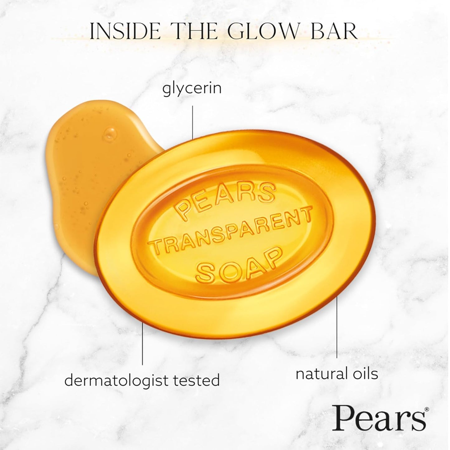Pears Soap, Pure & Gentle with Natural Oils, 12-Pack – Transparent Amber Glycerin Soap for Pampered, Glowing Skin, 3.53 Oz Ea
