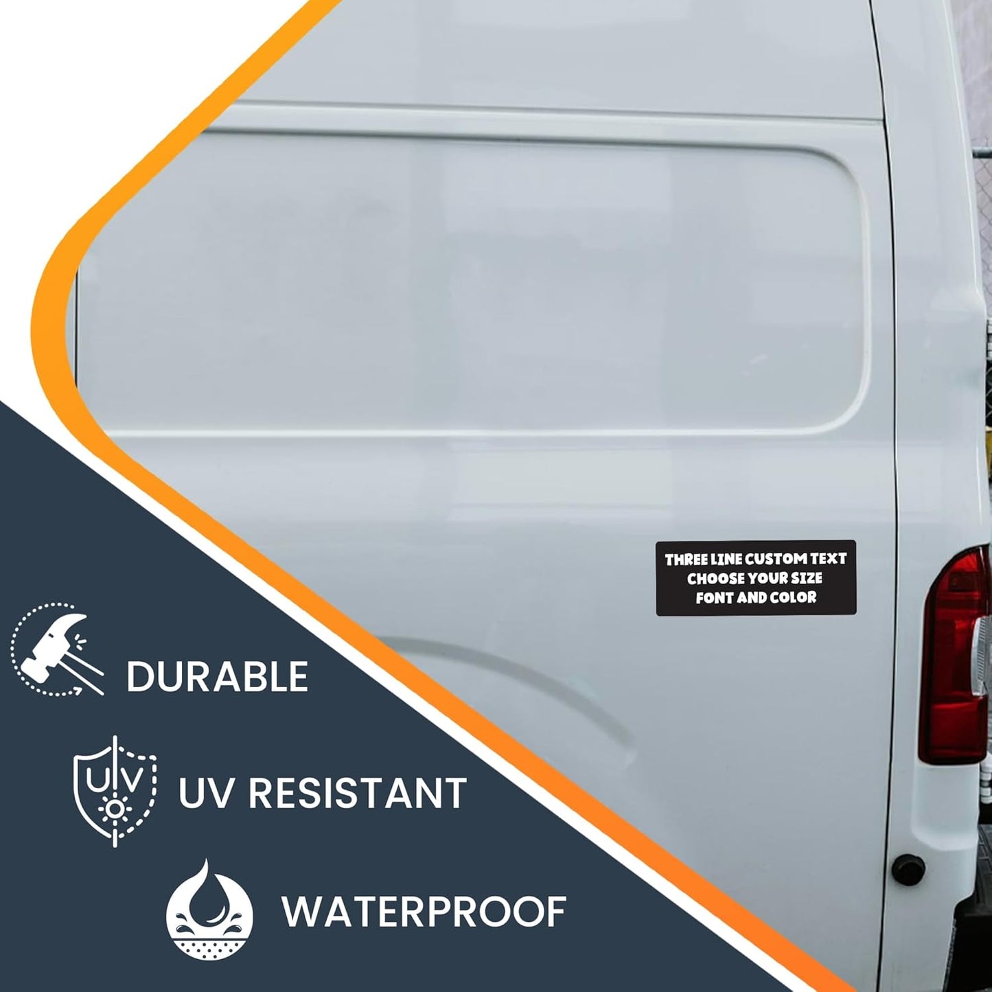 Magnet Me Up Three Line Custom Text Customizable Magnet Decal, Design Your Own Personalized Car Magnet, 3x8 Inch, for Business, Advertising, Gift, Choose Your Text, Font and Color, Crafted in USA