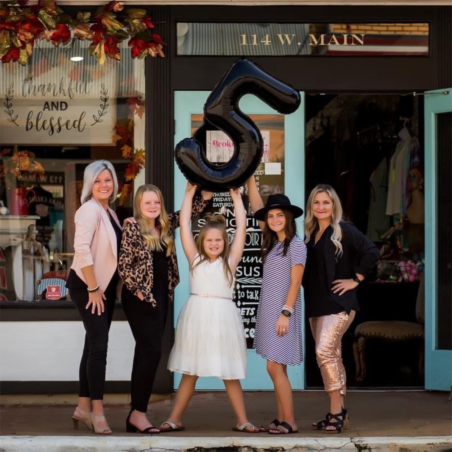 Black 5 Balloons, 40 Inch Large Foil Number Balloons Set 0-9, Self Inflating Digital 5 Helium Balloon for Boys Men Women 5th 50th Age Birthday Anniversary Party Decorations Photo Shoot Supplies