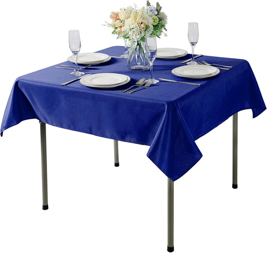 Cupuamon Square Tablecloth 70x70 inch Washable Polyester Fabric Table Cloth for Wedding Party Dining Banquet Decoration（70x70,Royal Blue）