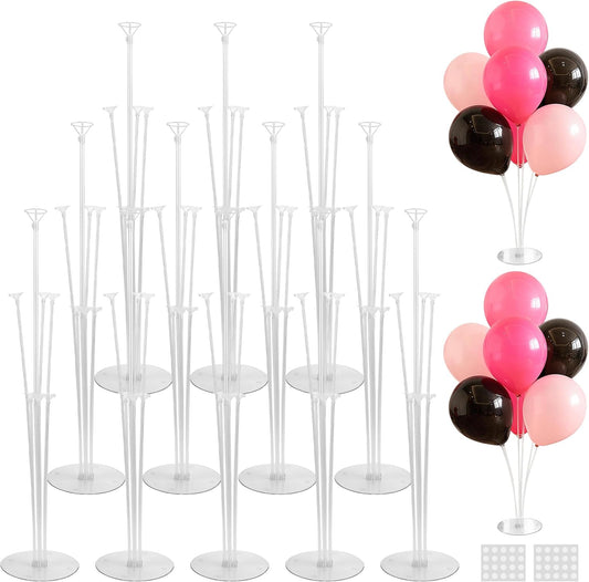 JOYYPOP 12 Sets Balloon Stand Kit, Balloon Sticks with Base Birthday Graduation Party Decorations Wedding