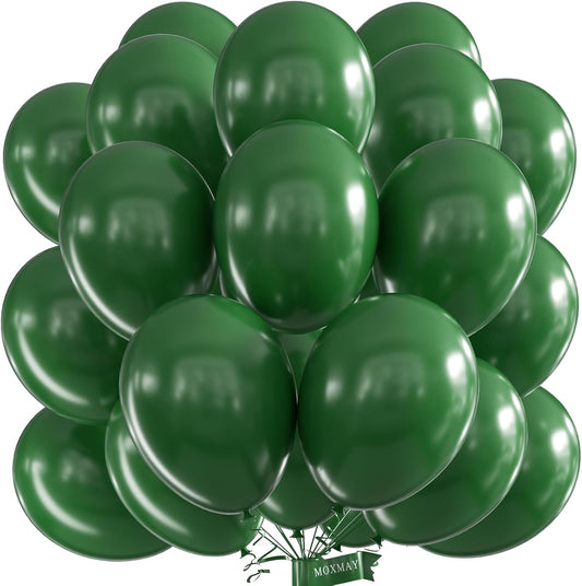 50pcs 12" Party Decoration Matte Latex Balloonfor Birthday Wedding Engagement Anniversary Christmas Festival-Blackish Green
