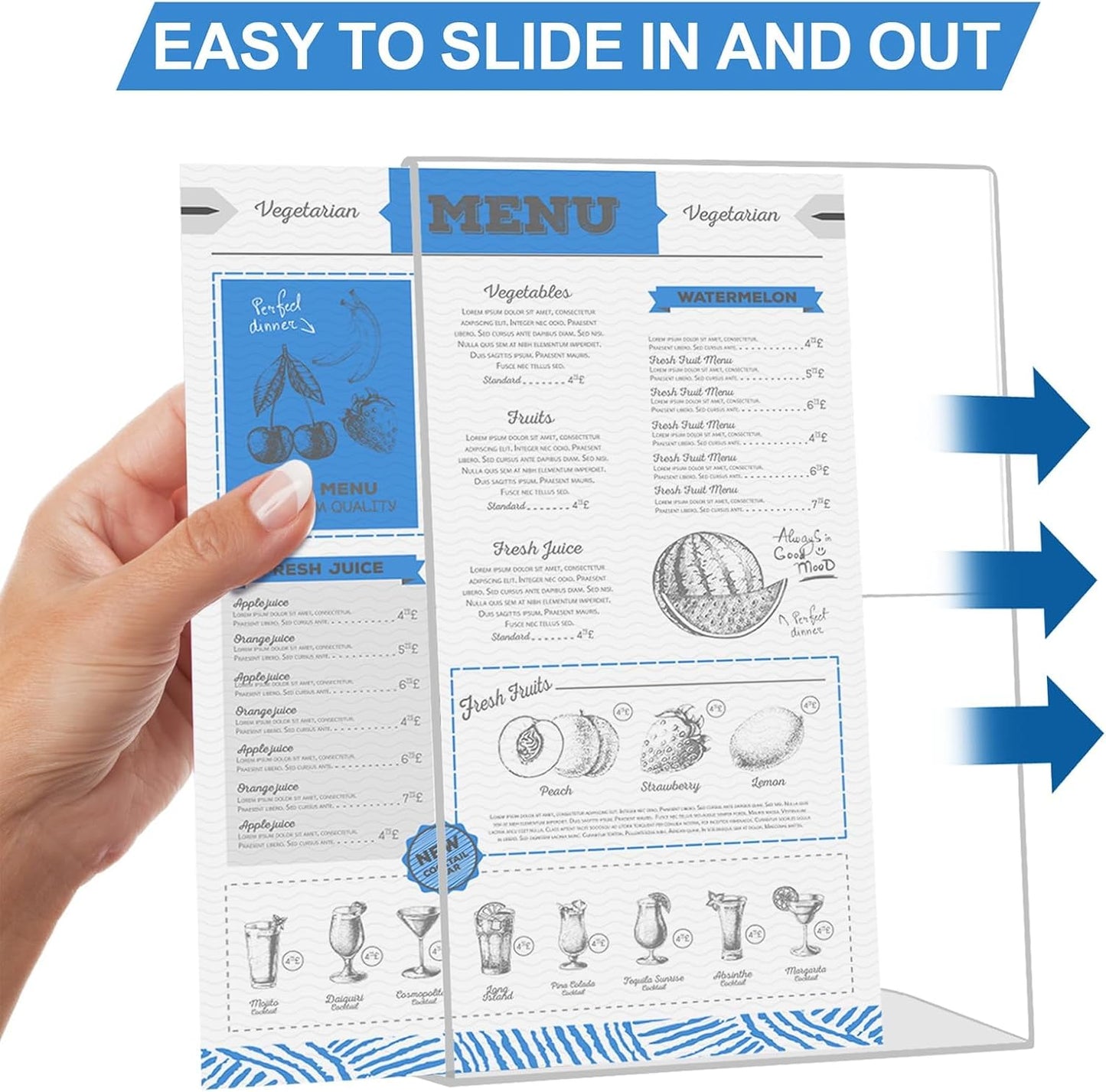 EHWINE 24 Pack 4 x 6 Acrylic Sign Holder, Clear Plastic Signs Display Stand, Vertical Slanted Back Paper Holder Stand up Table Top Sign Holders Flyer Stand Frames Suitable for Office Business Store