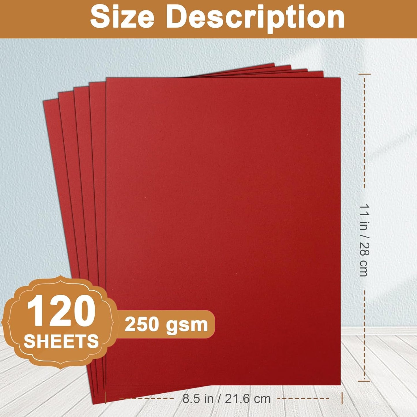 120 Sheets Dark Red Cardstock 8.5 x 11 Craft Paper, 92lb Christmas Red Card stock Printer Paper for Cards Making, Greeting Cards, Wedding, Invitations, Birthday