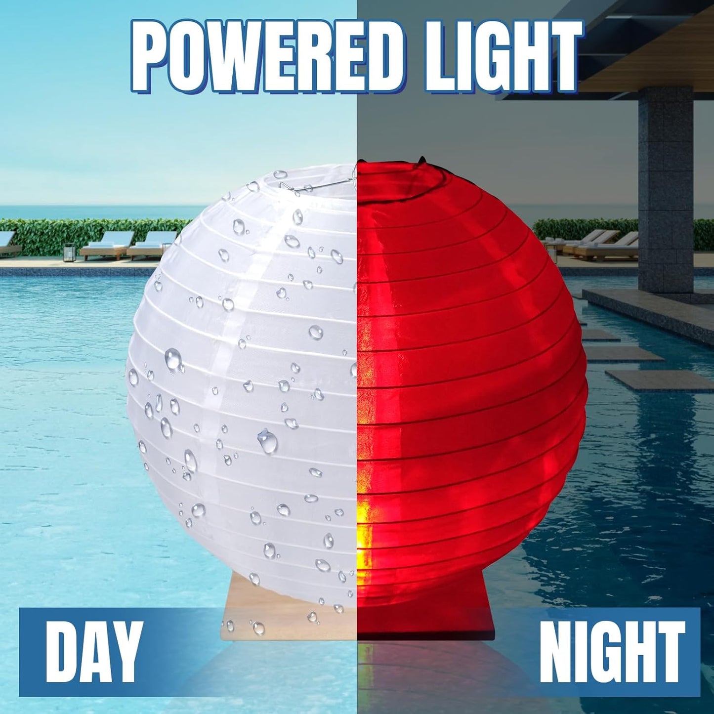 Floating Lanterns LED Pool Lights,IP68 Waterproof Pool Lights That Float ,13 Color Changes by Remote Control for Pool Decor,Outdoor Party,Wedding (2Pcs - 20 inches)