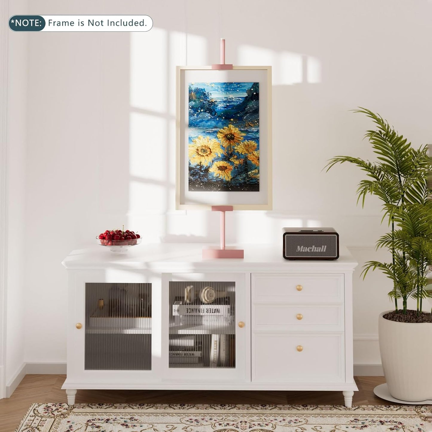 Tabletop Picture Frame Stand, Adjustable for Frames Up to 29" H, Frame Holder Stand Table Easels for Display, Metal Standing Easel Display Stand for Picture Frames, Artwork, Canvas (Pink)