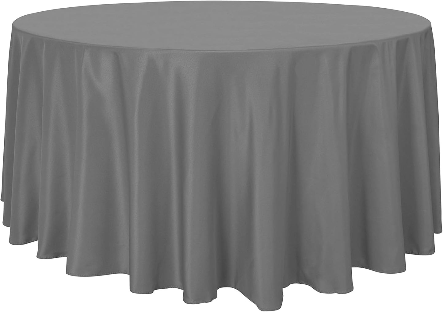 sancua Round Tablecloth - 120 Inch - Water Resistant Spill Proof Washable Polyester Table Cloth Decorative Fabric Table Cover for Dining Tables, Buffet Parties and Camping, Light Grey