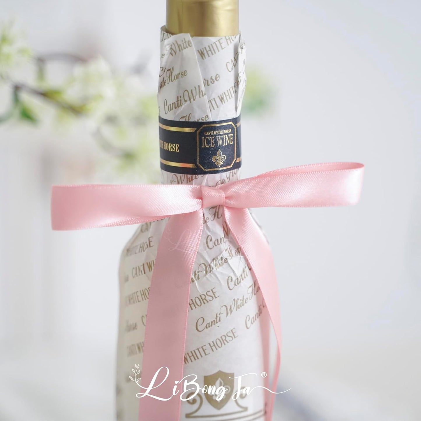 50 PCs Pink Bow 5 Inch Long Tail Bows for Gift Wrapping, Easter Bow Party Decorations, Twist Tie Bows, Satin Bows for Crafts, Premade Bows for Presents, Treat Bags, Bottles, Cakes