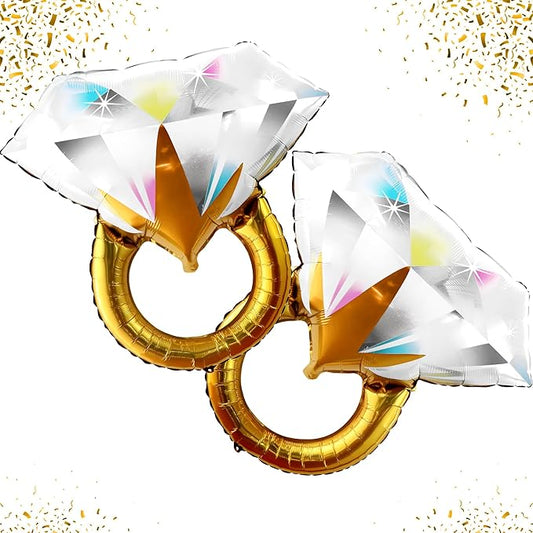 KatchOn Cute Diamond Ring Balloon - 26 Inch, 2 Piece | Bachelorette Party Decorations | Engagement Ring Balloon, Bridal Shower Decorations