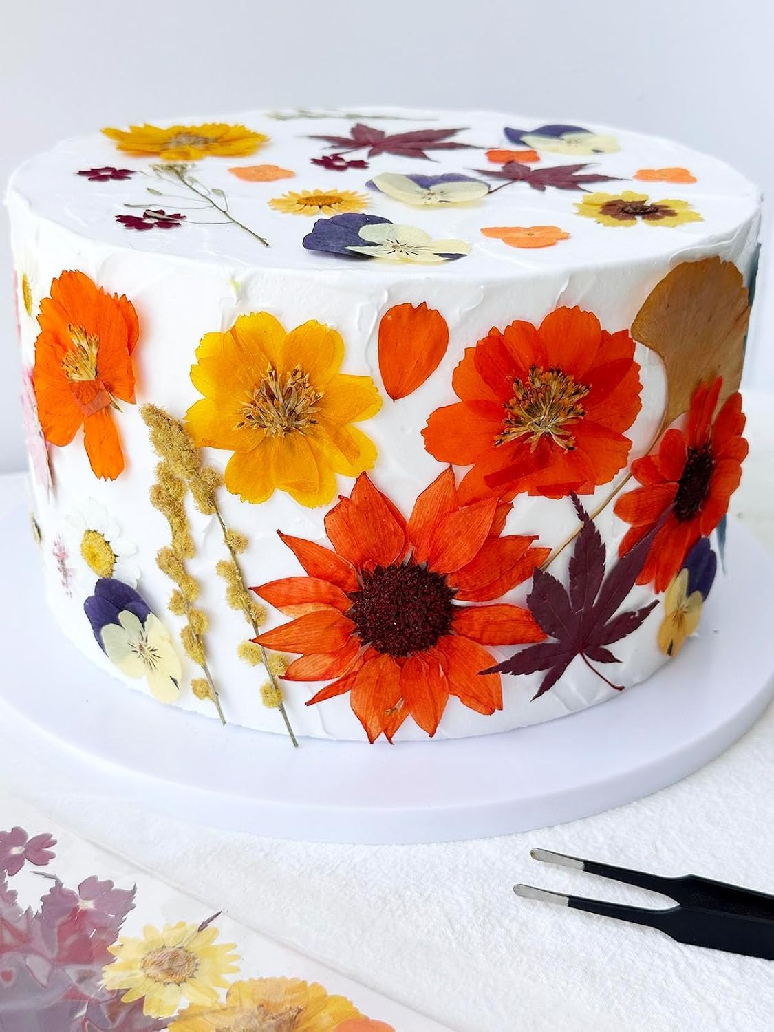 15Types 48Pcs Fall Real Dried Pressed Flowers Maple Leaf Plant Herbarium for Frame Crafts Resin Jewelry Making, Floral Cake Decorations-Fall