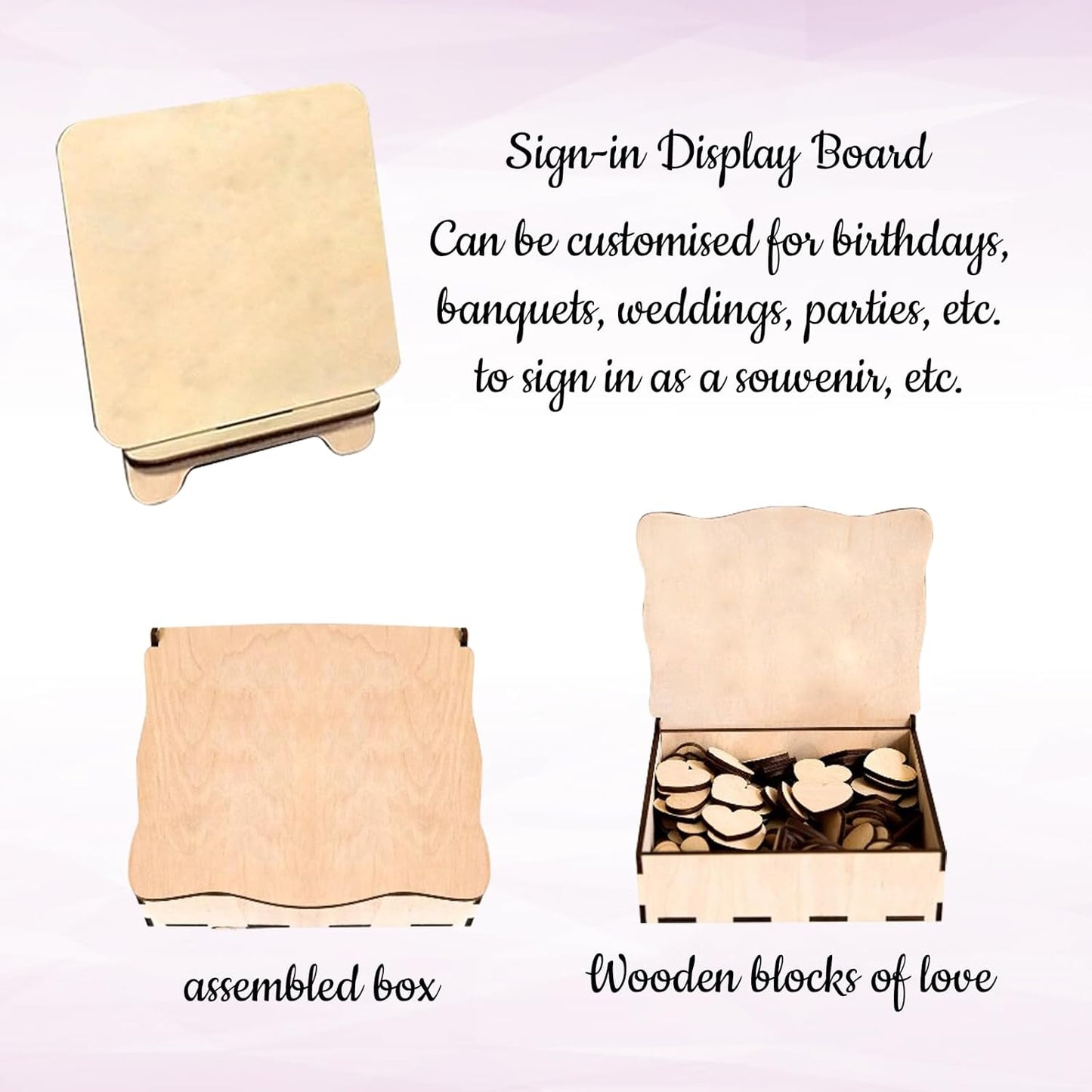 Personalized Wedding Guest Book Alternative Custom Name & Date Guestbook Sign Customized Guest Book Drop Box Decor for Wedding Anniversary Party Birthday(Style 8)