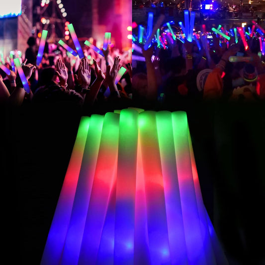 LifBetter Glow Sticks Bulk - 20Pcs LED Foam Sticks Glow Batons with Three Modes Party Flashing Light DJ Wands,for Festivals,Parties, Raves,Concert,Halloween