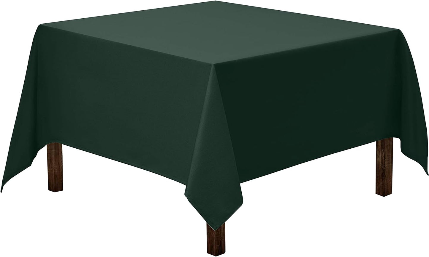 Gee Di Moda Square Tablecloth - 85 x 85 Inch Hunter Green Table Cloth for Large Square or Round Tables - Heavy Duty Washable Fabric - for Buffet Table, Holiday Party, Dinner, Wedding & Baby Shower